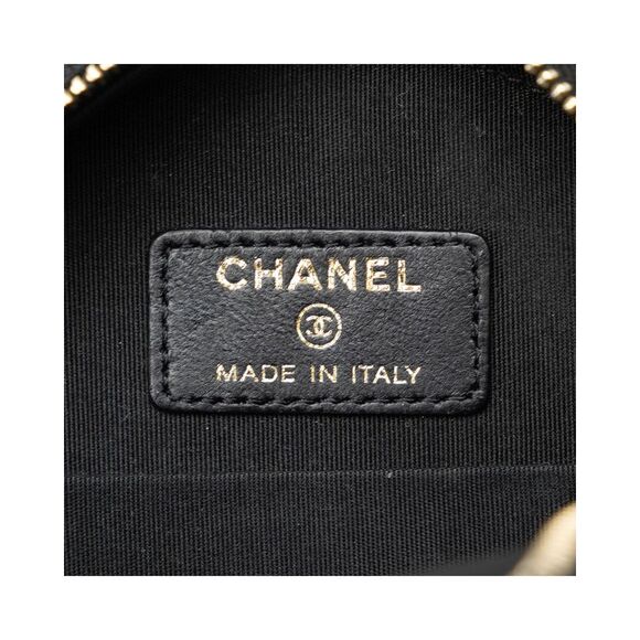 Pre Loved Chanel Round Velvet Bag Quilted Style Women Black Crossbody Bags - Picture 6 of 8